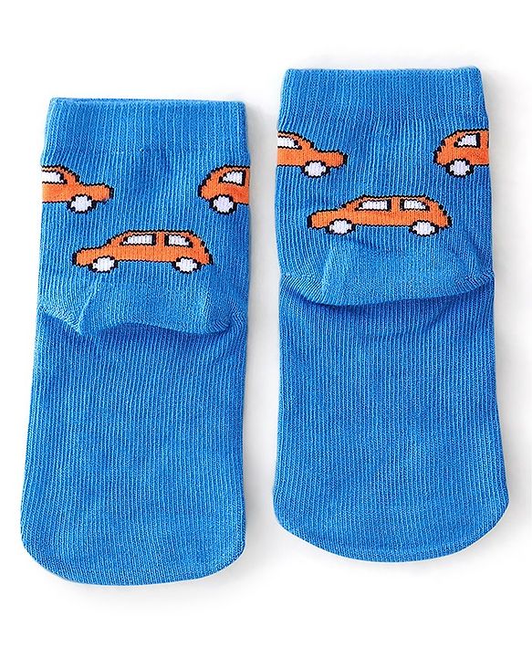 Cute Walk By Babyhug Non Terry Anti-Bacterial Ankle Length Socks Star Print Pack Of 3 - Multicolour