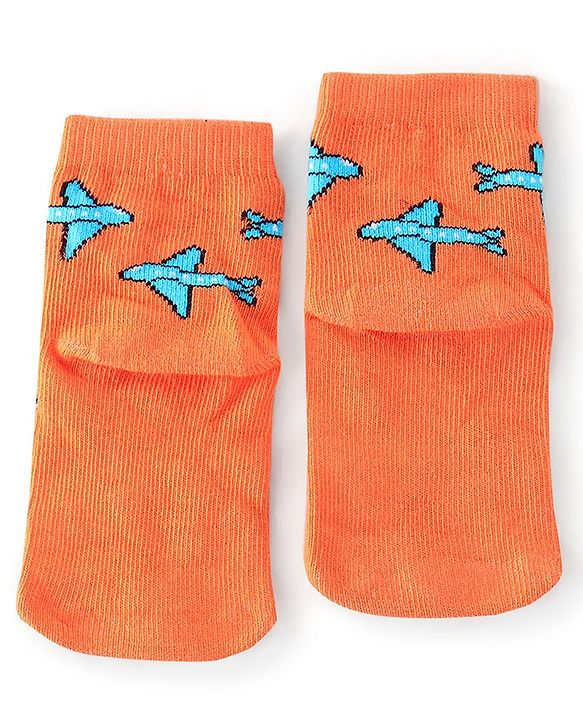 Cute Walk By Babyhug Non Terry Anti-Bacterial Ankle Length Socks Star Print Pack Of 3 - Multicolour