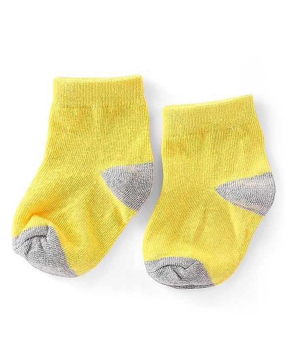 Cute Walk by Babyhug Anti-Bacterial Ankle Length Striped & Football Design Socks Pack of 3 - White Black & Yellow