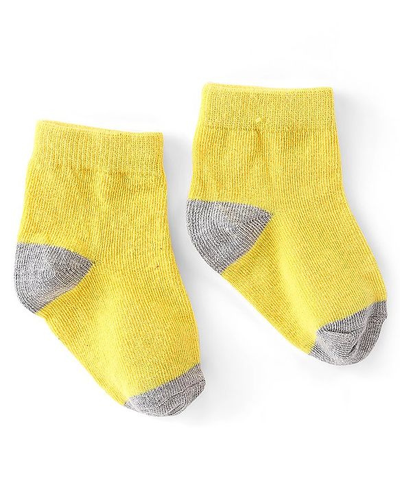 Cute Walk by Babyhug Anti-Bacterial Ankle Length Striped & Football Design Socks Pack of 3 - White Black & Yellow