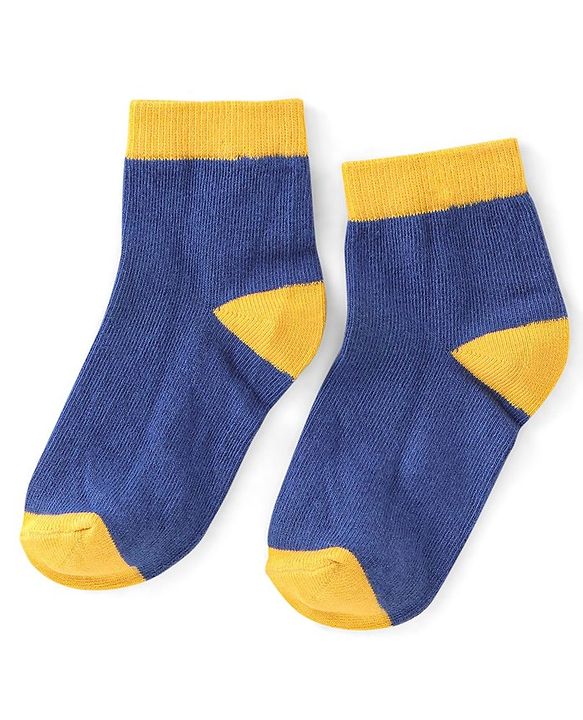Cute Walk by Babyhug Ankle Length Anti Bacterial Socks Star Design Pack of 5 - Yellow & Blue