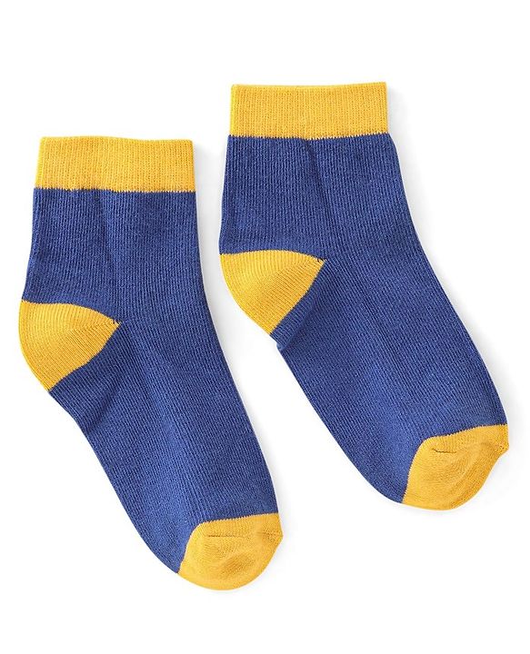 Cute Walk by Babyhug Ankle Length Anti Bacterial Socks Star Design Pack of 5 - Yellow & Blue