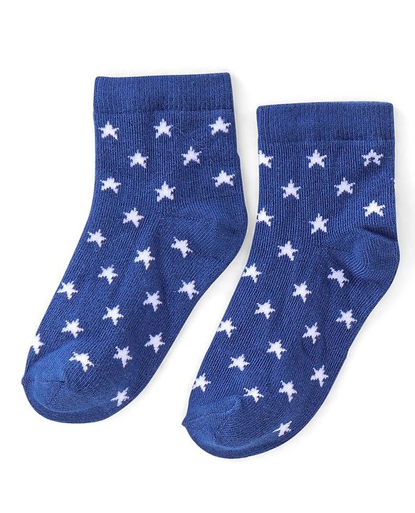 Cute Walk by Babyhug Ankle Length Anti Bacterial Socks Star Design Pack of 5 - Yellow & Blue