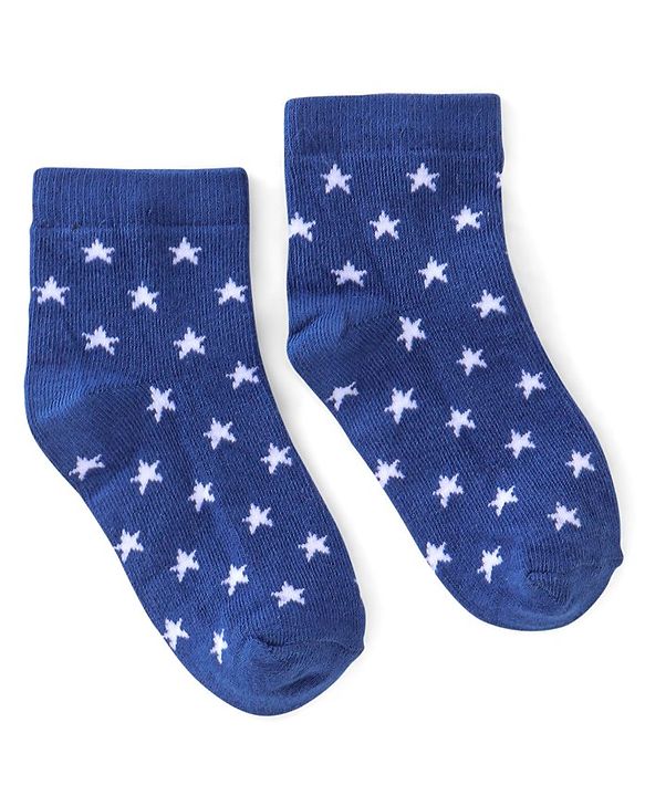 Cute Walk by Babyhug Ankle Length Anti Bacterial Socks Star Design Pack of 5 - Yellow & Blue