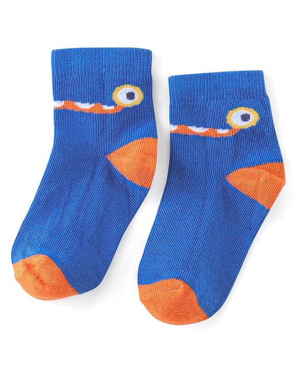 Cute Walk by Babyhug Ankle Length Anti Bacterial Socks Star Design Pack of 5 - Yellow & Blue