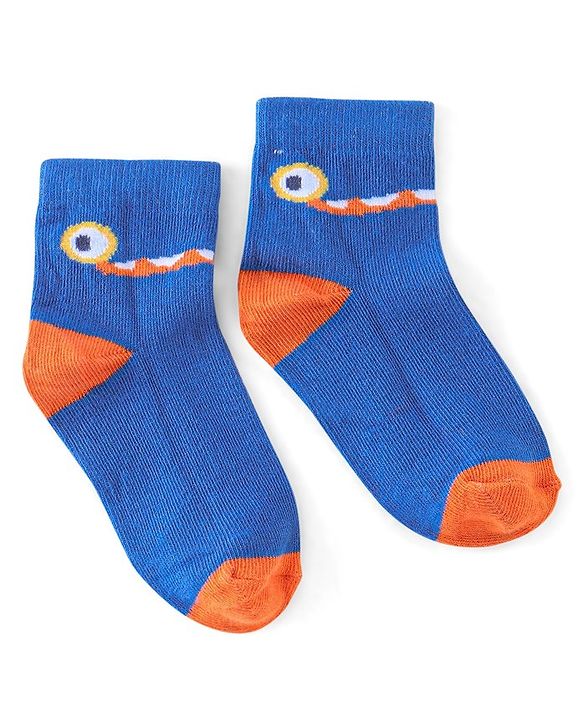 Cute Walk by Babyhug Ankle Length Anti Bacterial Socks Star Design Pack of 5 - Yellow & Blue