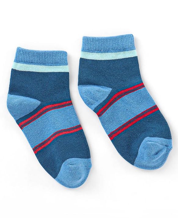 Cute Walk by Babyhug Cotton Knit Ankle Length Anti Bacterial Socks Stripe Design Pack of 5 - Multicolor