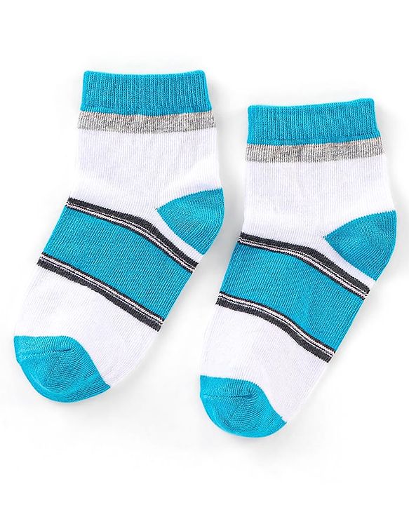 Cute Walk by Babyhug Cotton Knit Ankle Length Anti Bacterial Socks Stripe Design Pack of 5 - Multicolor