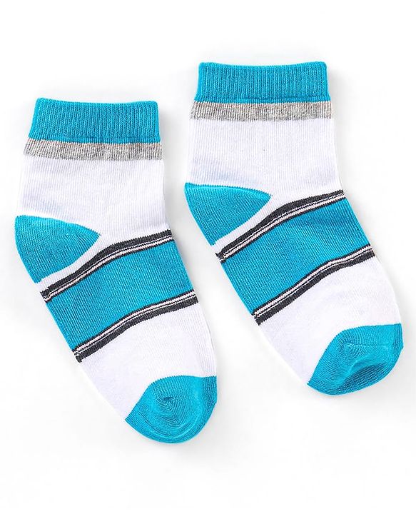 Cute Walk by Babyhug Cotton Knit Ankle Length Anti Bacterial Socks Stripe Design Pack of 5 - Multicolor