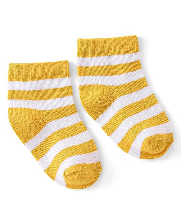 Cute Walk by Babyhug Cotton Ankle Length Anti-Bacterial Socks Stripes Design Pack of 5 - Multicolour