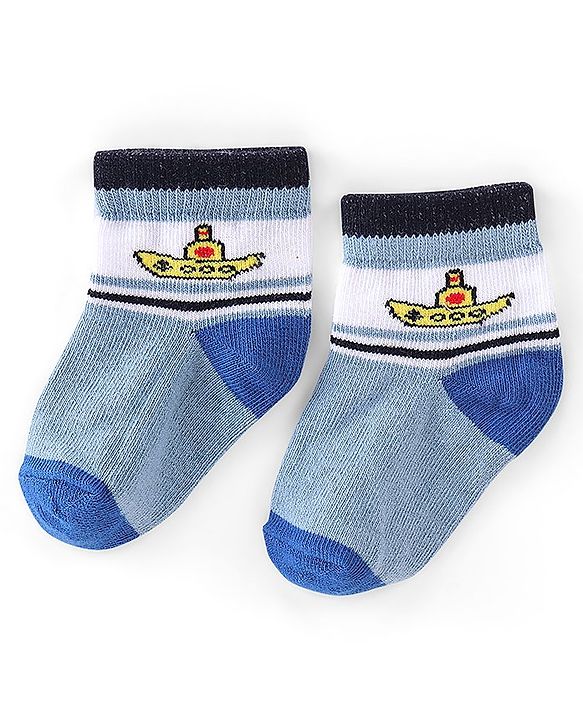 Cute Walk by Babyqhug Anti-Bacterial Ankle Length Ship Design Socks Pack of 5 - Multicolour