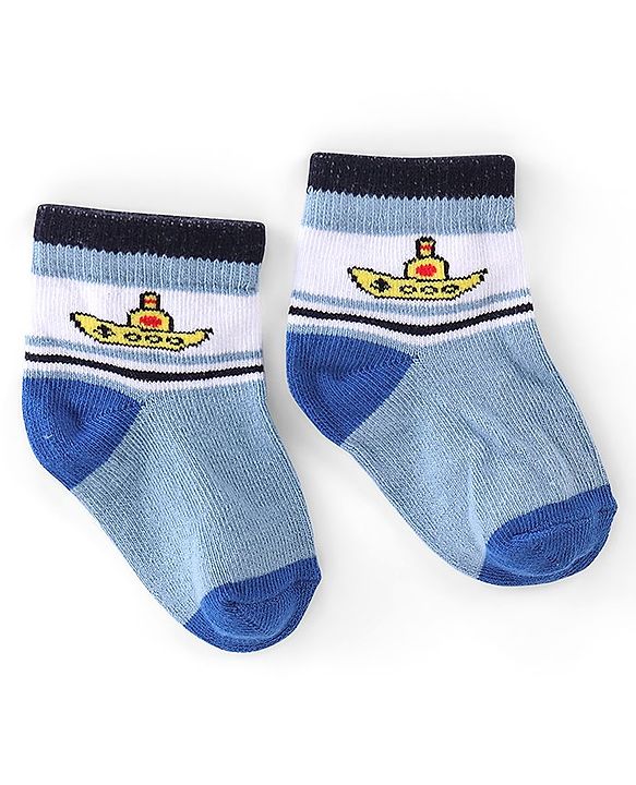 Cute Walk by Babyqhug Anti-Bacterial Ankle Length Ship Design Socks Pack of 5 - Multicolour