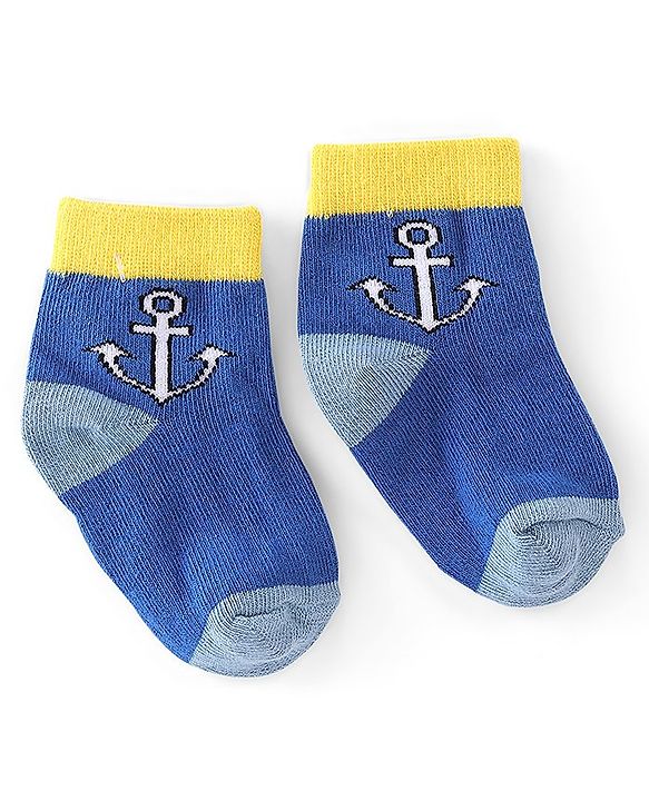 Cute Walk by Babyqhug Anti-Bacterial Ankle Length Ship Design Socks Pack of 5 - Multicolour