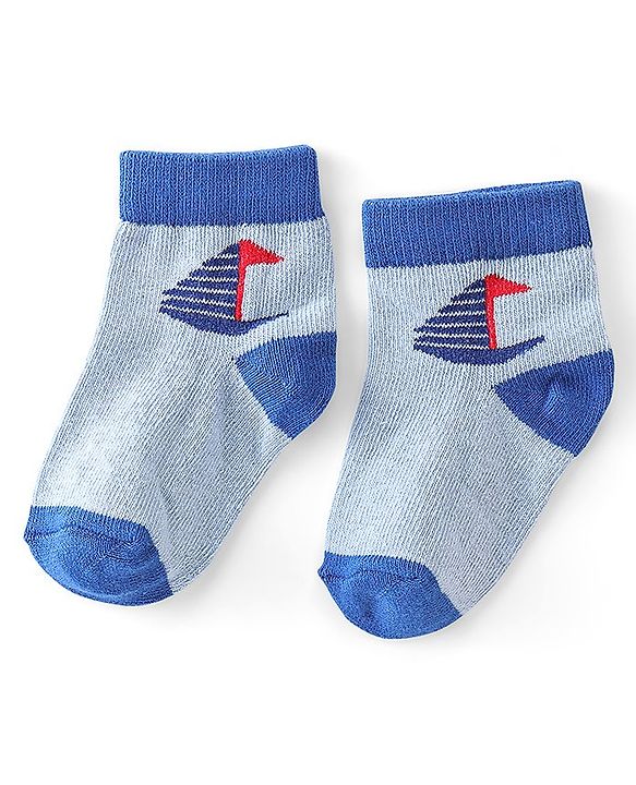Cute Walk by Babyqhug Anti-Bacterial Ankle Length Ship Design Socks Pack of 5 - Multicolour