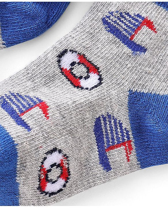 Cute Walk by Babyqhug Anti-Bacterial Ankle Length Ship Design Socks Pack of 5 - Multicolour