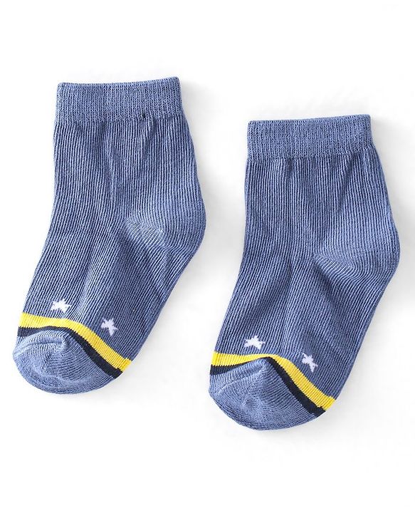 Cute Walk by Babyhug Cotton Knit Ankle Length Anti Bacterial Socks Astronaut Design Pack of 5 - Multicolor