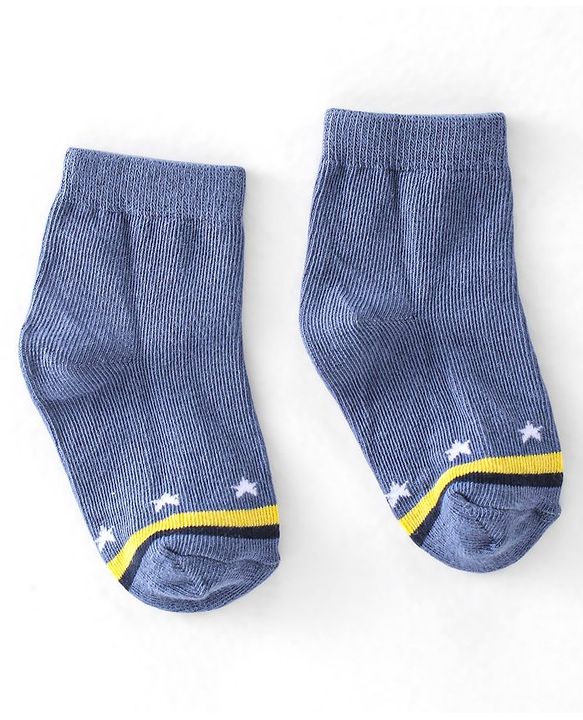 Cute Walk by Babyhug Cotton Knit Ankle Length Anti Bacterial Socks Astronaut Design Pack of 5 - Multicolor