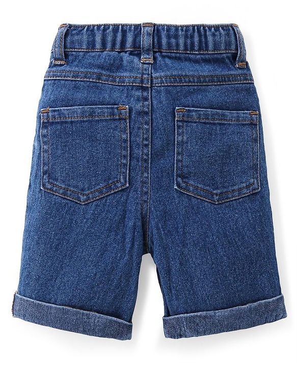 Babyhug Half Sleeves T-Shirt & Denim Shorts Set Marine Life Print - Multicolor & Blue