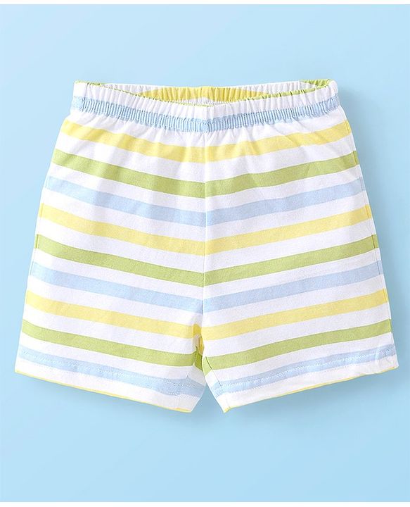 Babyhug 100% Cotton Sleeveless Sando & Shorts Set Car Print - Multicolour