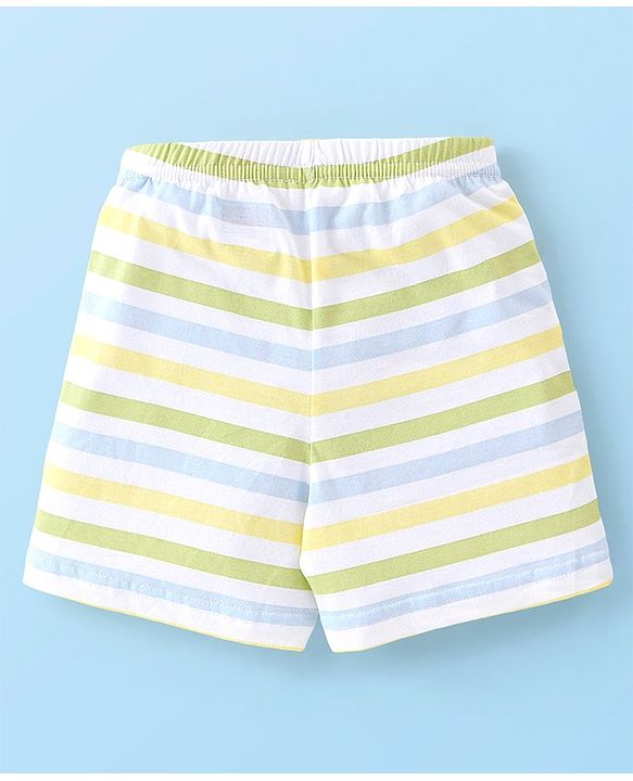 Babyhug 100% Cotton Sleeveless Sando & Shorts Set Car Print - Multicolour