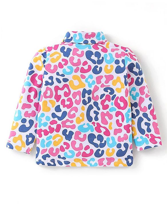 Babyhug 100% Cotton Full Sleeves Skivi Tee Abstract Print - Multicolor