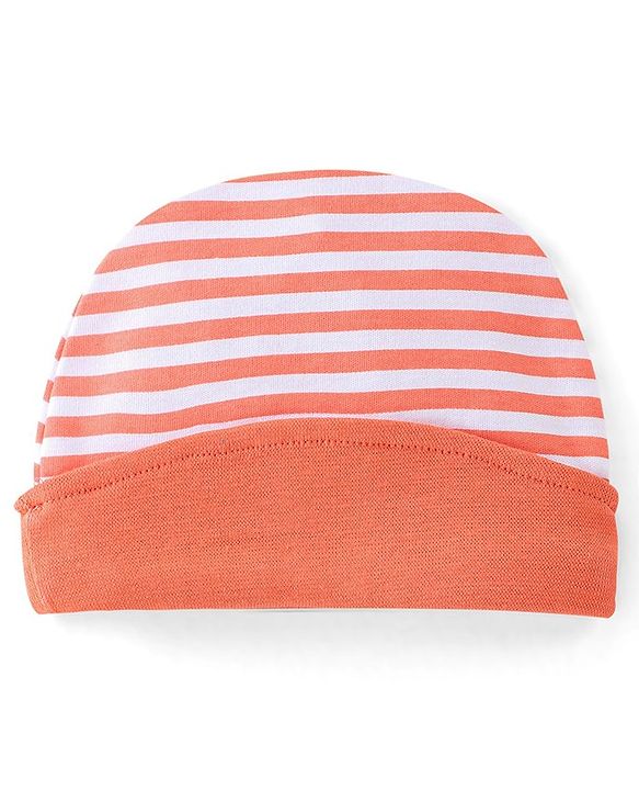 Babyhug 100% Cotton Cap Cat Design - Orange