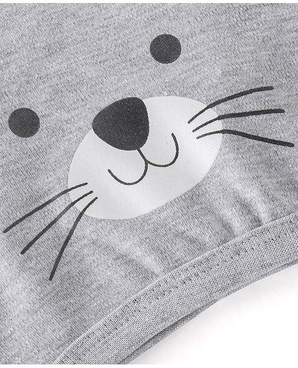 Babyhug Cotton Cap Animal Design - Grey