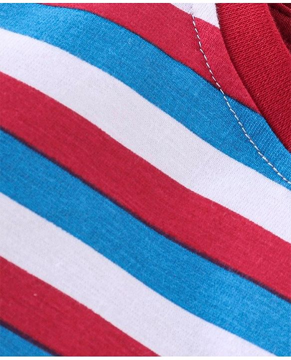 Babyhug 100% Cotton Knit Full Sleeves Striped T-Shirt - Multicolour