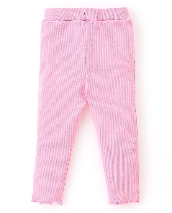 Babyhug 100% Cotton Knit Full Sleeves Top & Lounge Pant With Squirrel Print - Navy Blue & Pink