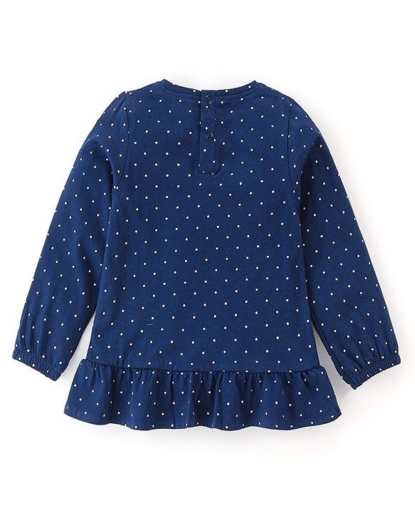 Babyhug 100% Cotton Knit Full Sleeves Top & Lounge Pant With Squirrel Print - Navy Blue & Pink