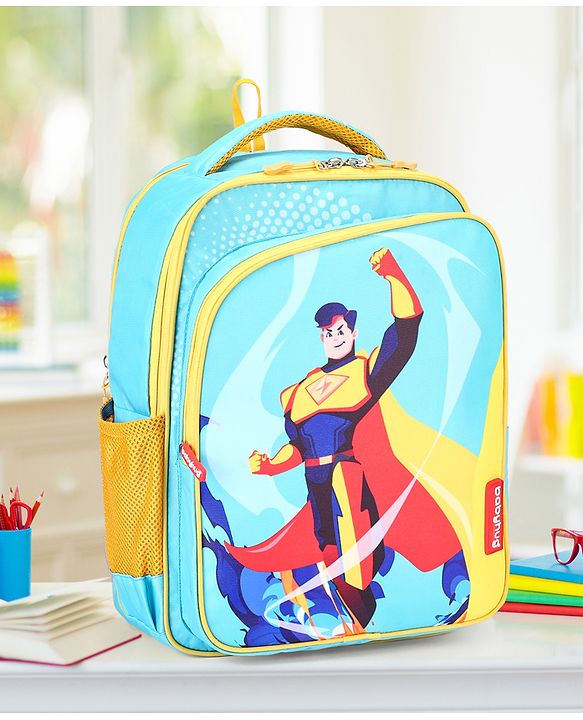 Babyhug Super Hero Backpack Blue - 16 Inch