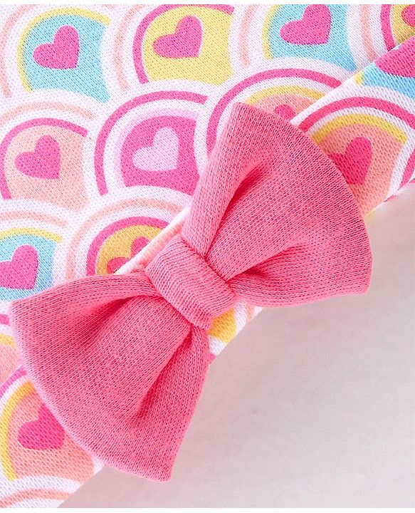 Babyhug 100% Cotton Interlock Knit Cap Heart Print - Pink