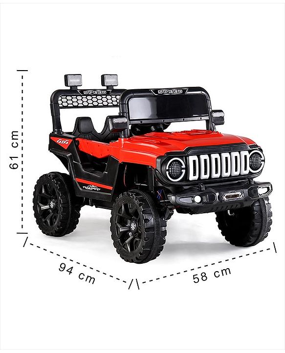 Babyhug Battery Operated Ride On Jeep with Remote Control - Red