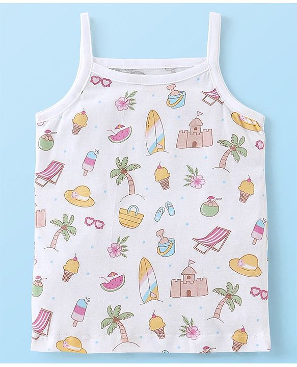 Babyhug 100% Cotton Slips Beach Theme Pack of 3 - Blue Yellow & Pink