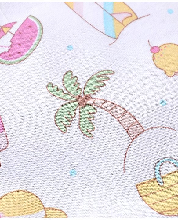 Babyhug 100% Cotton Slips Beach Theme Pack of 3 - Blue Yellow & Pink