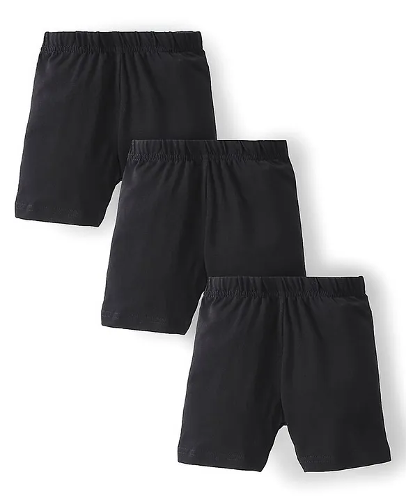 Buy Babyhug Cotton Lycra Knit Cycling Shorts Pack Of 3 Solid