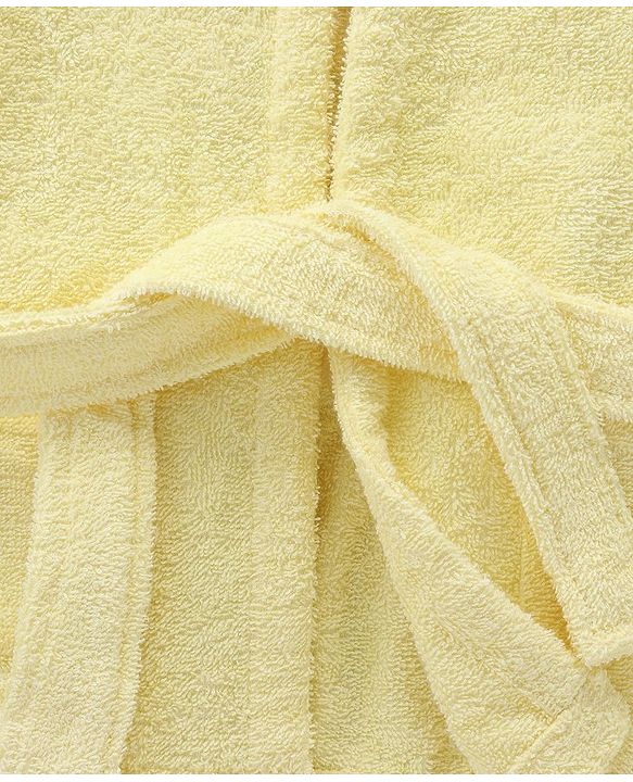 Babyhug Woven Terry Full Sleeves Hooded Bath Robe Tiger Design - Yellow