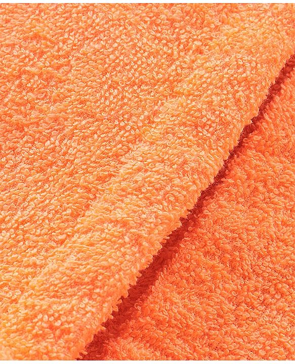 Babyhug Full Sleeves Woven Terry Crab Faced Hooded Bath Robe - Orange