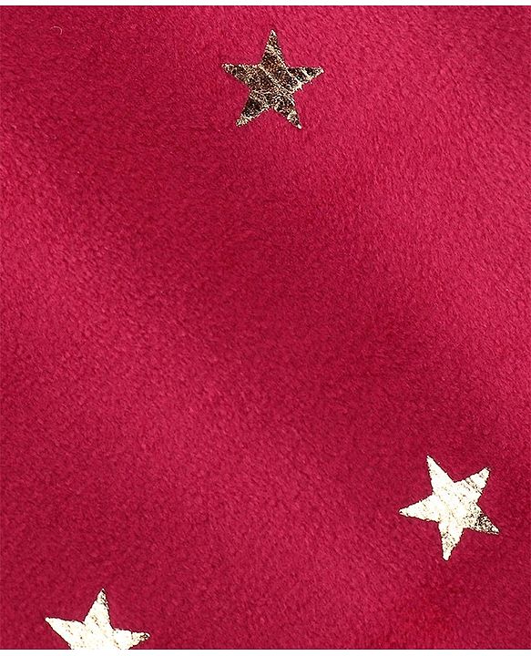 Babyhug Full Length Fleece & Woollen Pant Stars Printed - Fuchsia