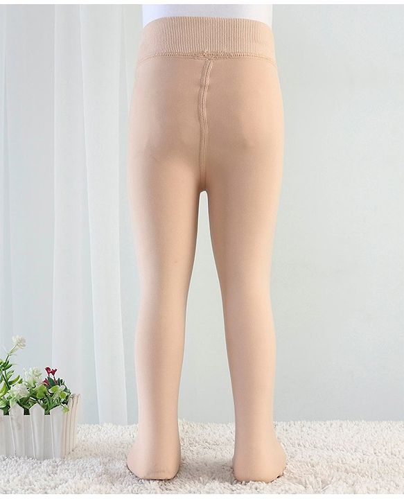Babyhug Knitted Solid Color Fleece and Woollen Footed Legging - Beige