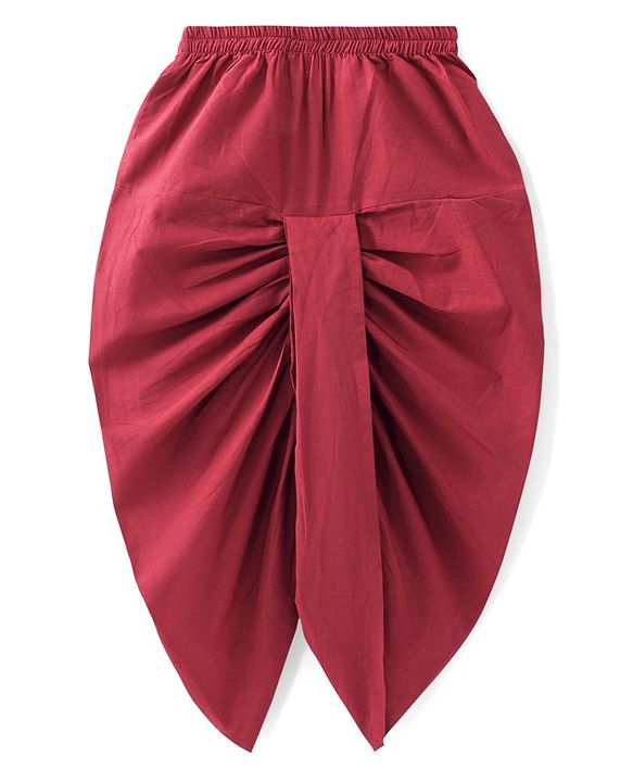 Babyhug 100% Cotton Full Sleeves Kurta & Dhoti Set With Floral Print - Blue & Red