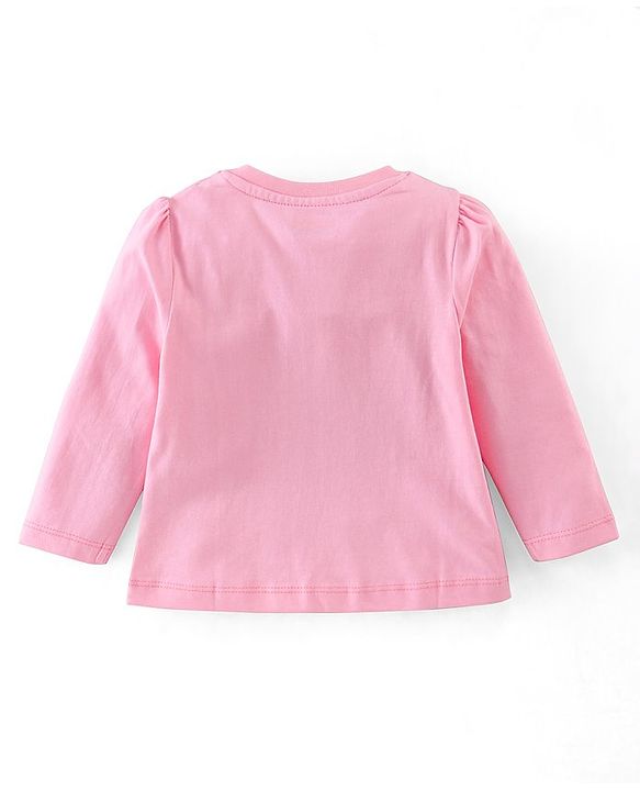 Babyhug Cotton Knit Full Sleeves Bunny Printed Night Suit - Pink