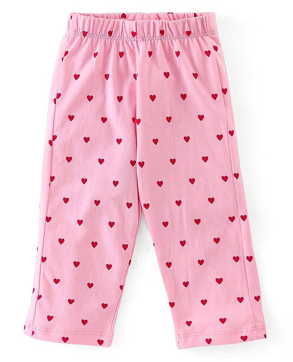 Babyhug Cotton Knit Full Sleeves Bunny Printed Night Suit - Pink