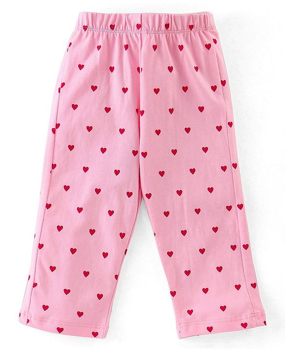Babyhug Cotton Knit Full Sleeves Bunny Printed Night Suit - Pink
