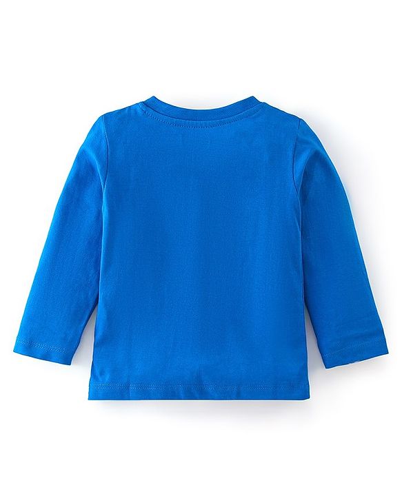 Babyhug Cotton Knit Full Sleeves Clouds Detailing  Night Suit - Blue