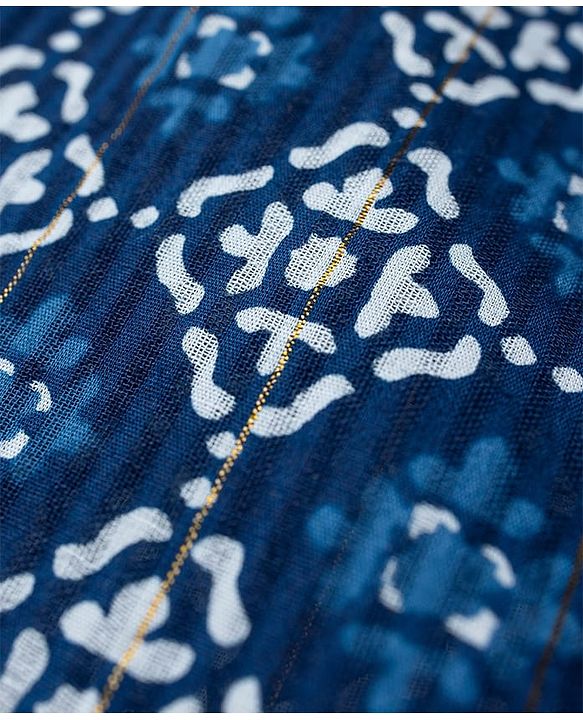 Babyhug Cotton Woven Full Sleeves Kurta Dhoti Set with Floral Print - Blue