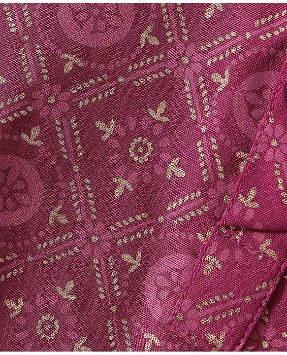 Babyhug Cotton Woven Full Sleeves Kurta and Dhoti Set Floral Print - Magenta