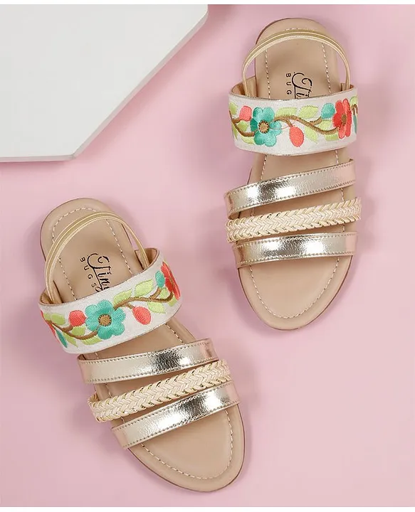 Rainbow strappy braided sandal, - Gem