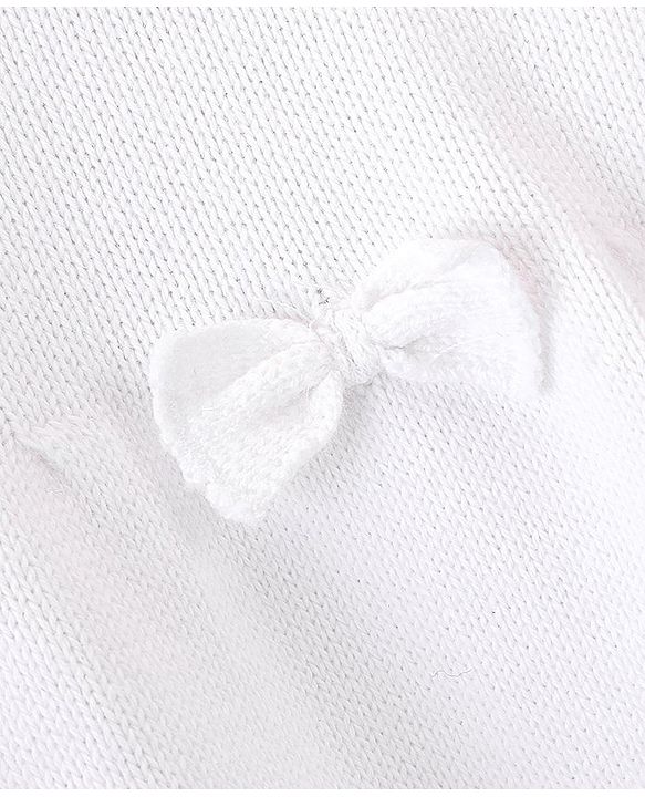 Babyhug Knitted Full Sleeves Woollen Dress With Solid Colour - Offwhite