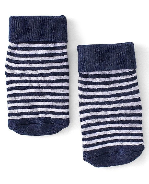 Cute Walk By Babyhug Terry Anti-Bacterial Ankle Length Socks With Panda Print Pack Of 3 - White Blue & Black